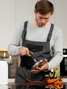 A person is fixing